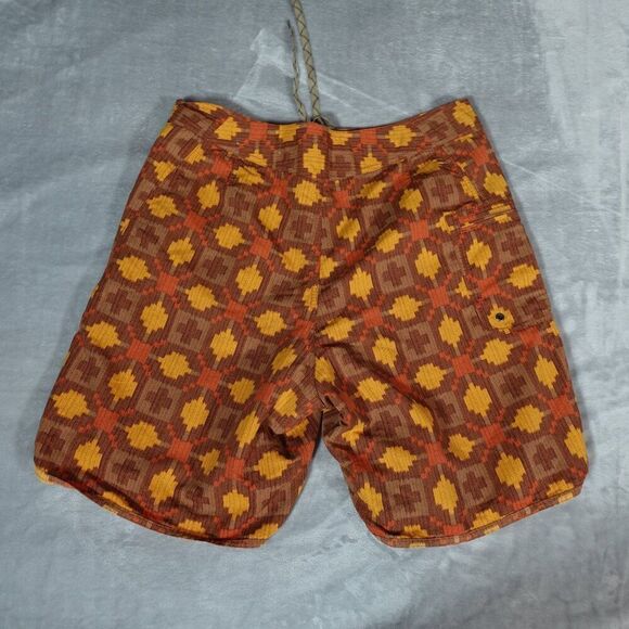 Patagonia Geometric Pattern Board Shorts Mens 35 8” Swim Beach Outdoors Brown - Picture 4 of 9